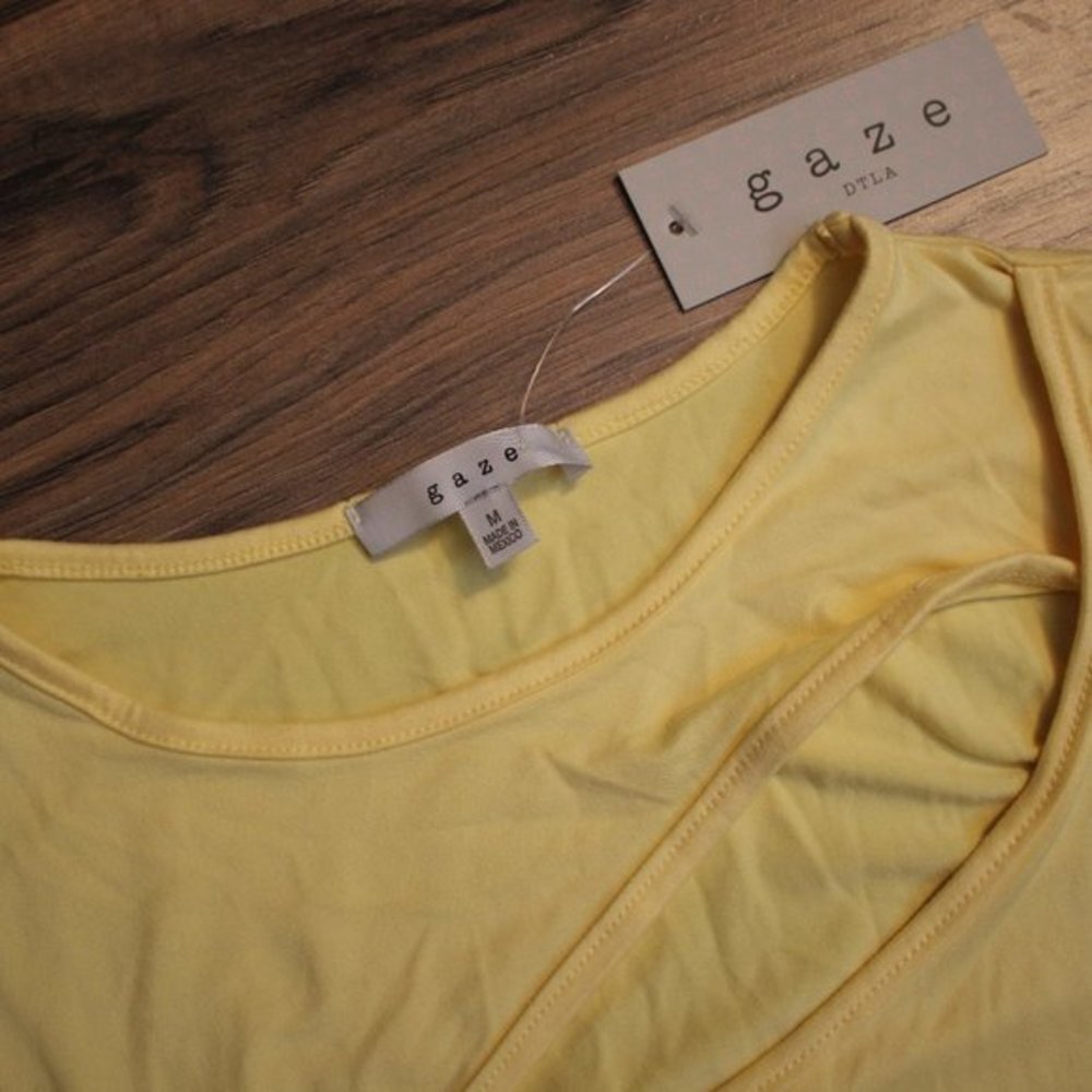 Gaze Light Yellow Short Sleeve Bodysuit M - Picture 3 of 7